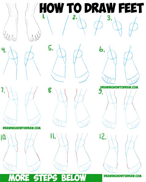 feet drawing step by step|drawing feet for beginners.